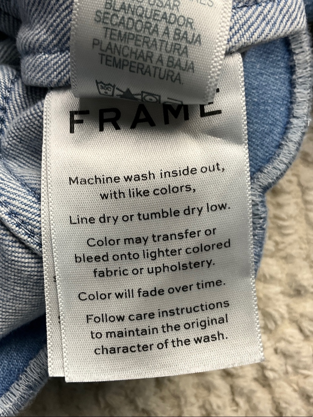Frame Denim Women’s Willoughby Scallop Hem Light Blue Jean Jacket Size Medium - Picture 7 of 16